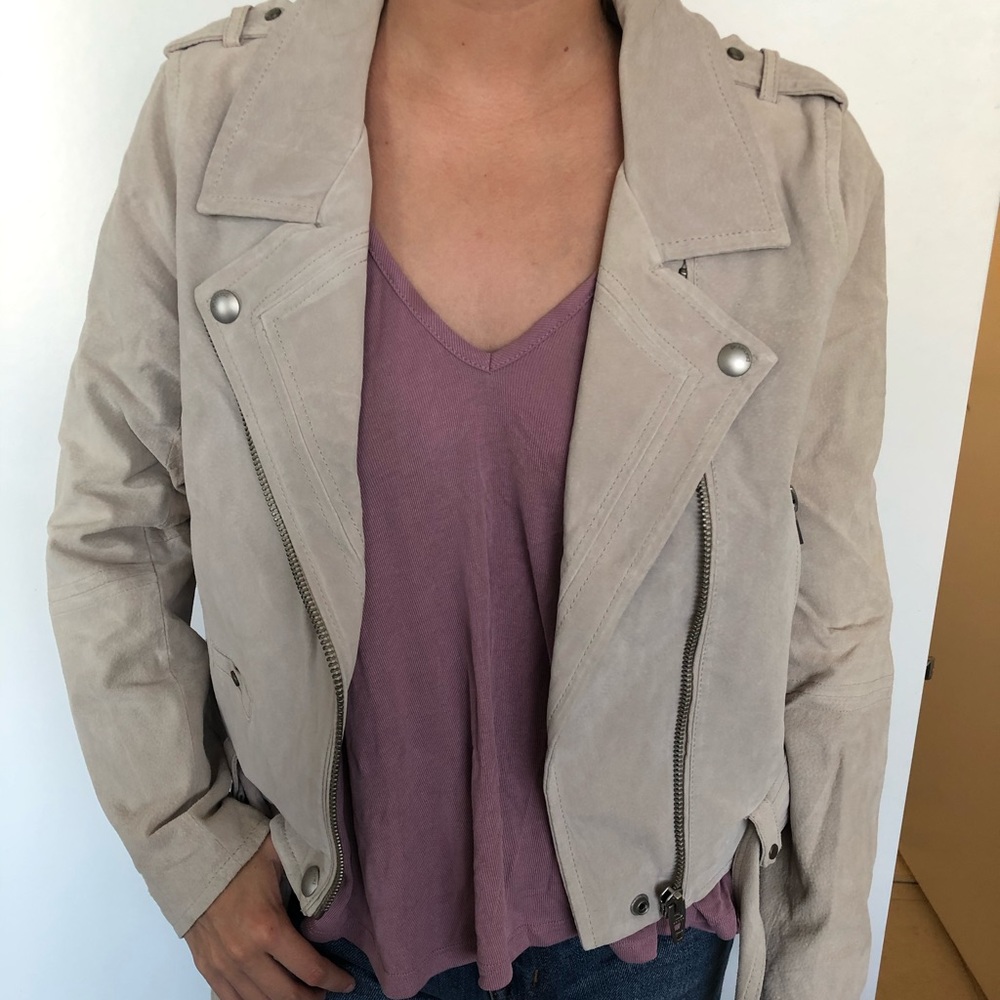 Blank NYC white/grayish 100% leather jacket
